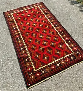 Handmade Afghan Teimani Tribal Accent Rug 4'x6' Camel Hair  Natural Dyes Nomadic - Picture 1 of 12