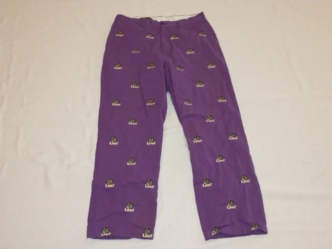 SICK Pennington & Bailes Purple LSU Tigers Cotton Chino Pants ACTUAL 34X31 USED Cover