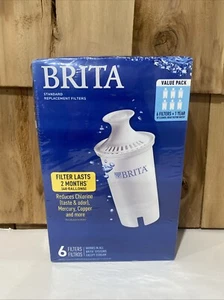 Brita Standard Replacement Drinking Water Pitcher Filters 6pk. New Sealed - Picture 1 of 6