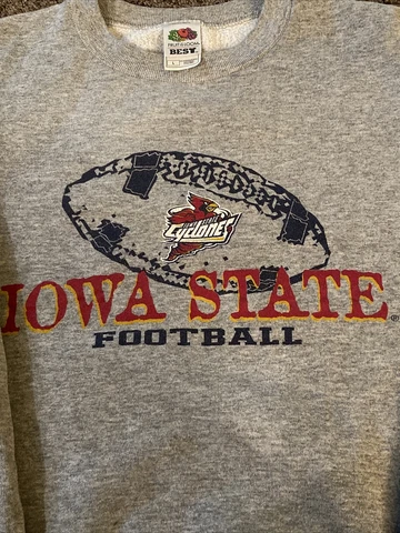 Iowa State Cyclones Sweatshirt Size Large Fruit Of The Loom Best Tag Cover