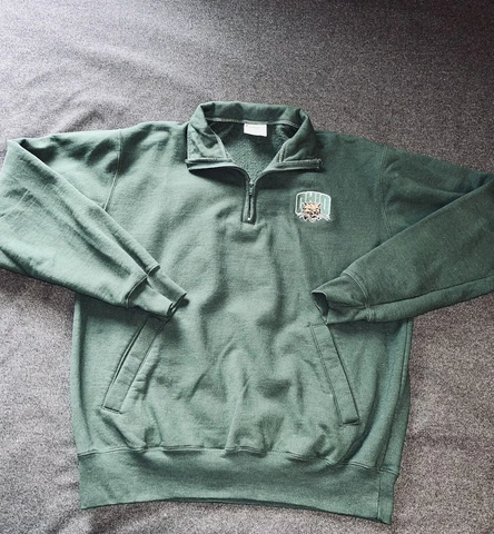 OHIO UNIVERSITY BOBCATS 1/4 Zip Pullover Sweatshirt College OU Size L Cover