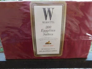 Wamsutta Egyptian Cotton Sateen 300 Thread Twin Flat Sheet Scarlet Red New USA - Picture 1 of 6