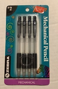 Zebra Z-Grip Mechanical Pencil #2 0.7mm Lead Pencil Pack Of 4 NEW - Picture 1 of 6