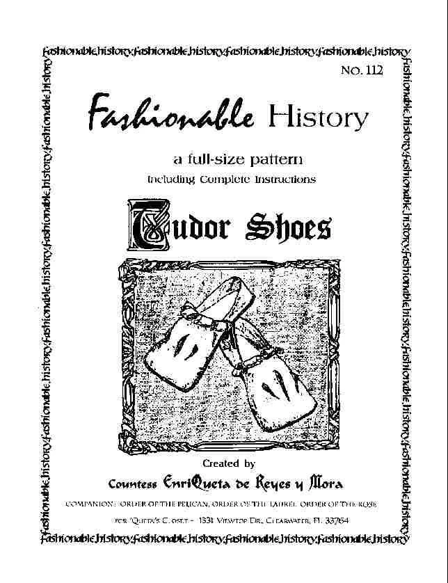 TUDOR SHOE PATTERN by Queta's Closet #112 SCA RenFair LARP Cosplay ALL Sizes - Image 1 of 1