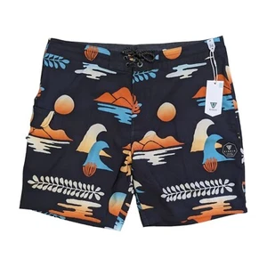 Pantalones Cortos de Natación Vissla Para Hombres 36 Negros Elastizados The Isle 17.5" Boardshorts Nuevos - Imagen 1 de 7