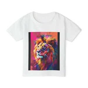 Vibrant Lion Toddler T-Shirt, Colorful Art Tee, Cute Animal Shirt, Gift for - Picture 1 of 5