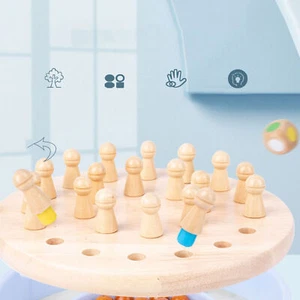 Memory Match Stick Chess Wooden Color Memory Board Early Education Intelligence - Picture 1 of 18