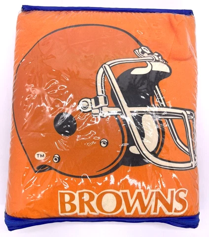 VTG NFL Cleveland Browns Lap Stadium Throw Blanket Orange 58"x44" NOS USA Cover