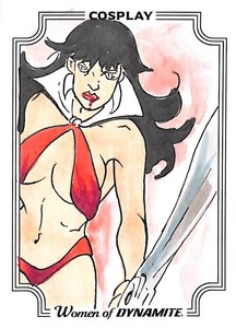 COSPLAY WOMAN OF DYNAMITE SKETCH CARD BY MICHELLE RAYNER C