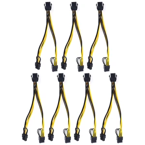 7er Set PCI Express Kabel 6 Pin auf 2x PCIe 8 (6+2) Pin Netzteil - Bild 1 von 16