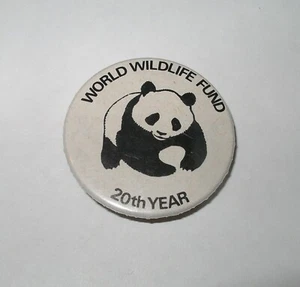 Vintage WWF WORLD WILDLIFE FUND PANDA Advertising BADGE 20th Year - Picture 1 of 1