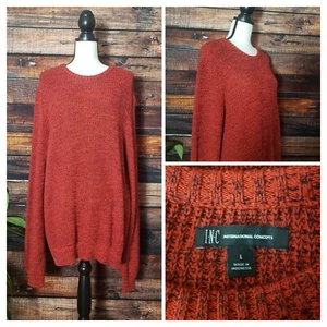 Maglione oversize INC International Concepts grande rosso nero marmorizzato donna - Foto 1 di 9
