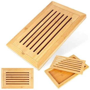 Bambus-Brotschneidebrett 38x24 cm aus Holz aufklappbar - Bild 1 von 10