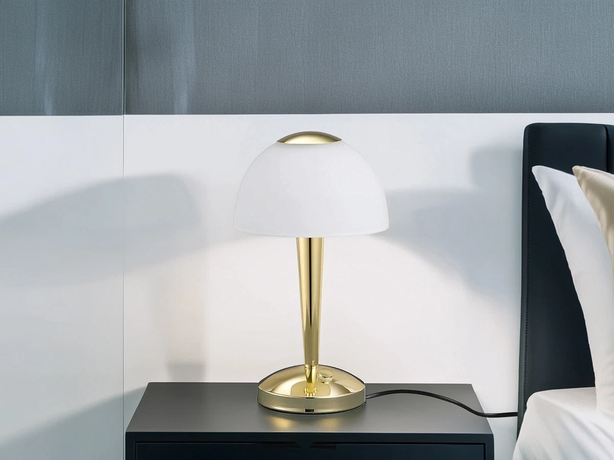 Fafeicy Touch-Tischlampe Mit 3 Beleuchtungsmodi – Dimmbar, Wiederaufladbar, Mit Stoffschirm