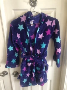Xhilaration Medium 7/8 Purple Colorful Star Cozy Bath Robe Cover Up Junior Girls - Picture 1 of 6