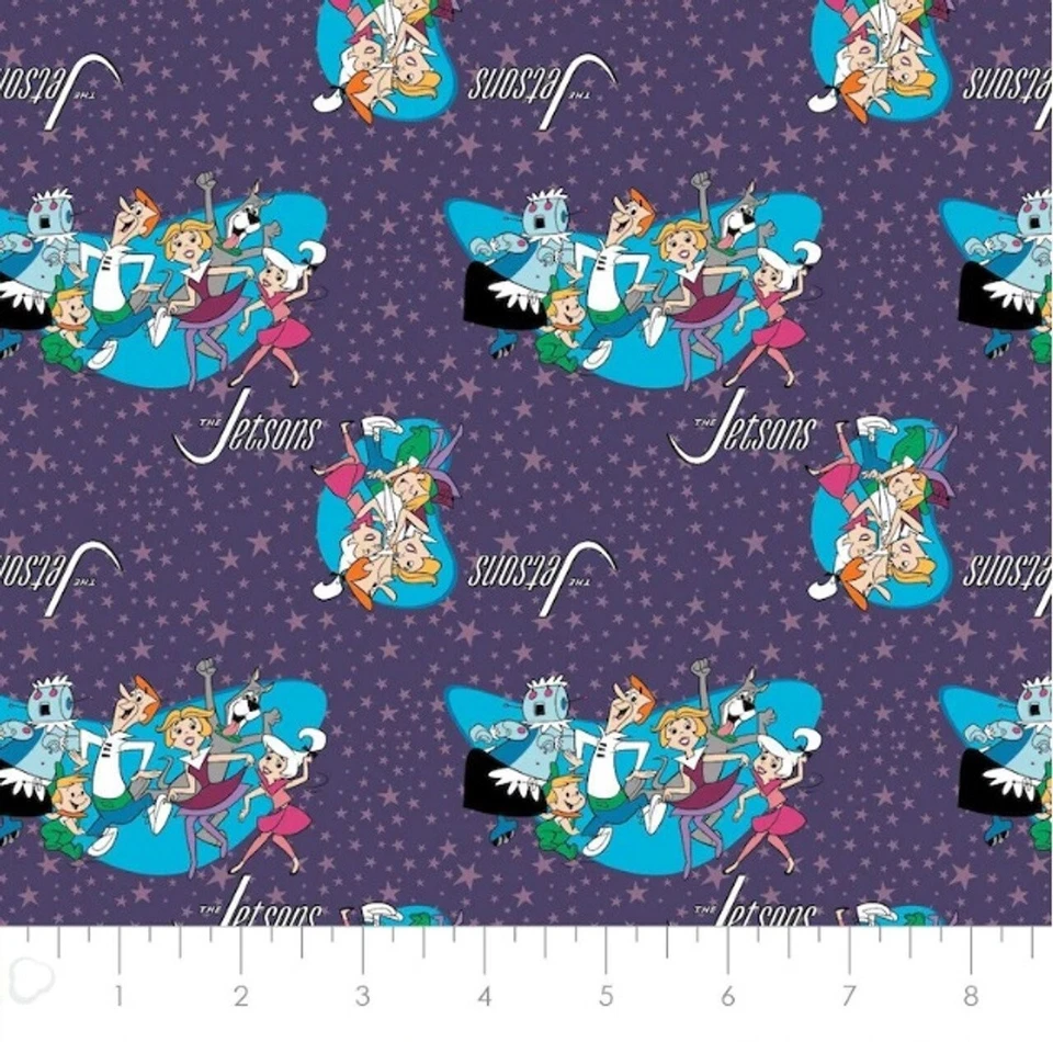 Camelot The Jetsons 23080304 02 púrpura formas retro algodón Foto 1 de 1