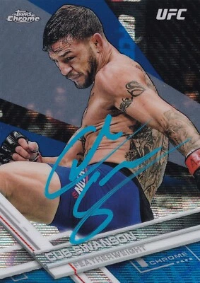 CUB SWANSON SIGNED AUTO'D 2017 UFC TOPPS CHROME BLUE REFRACTOR CARD 46 WEC KOTC - Image 1 of 3