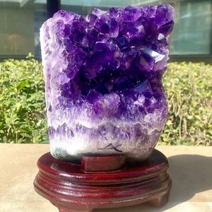 12.69LB Natural Brazilian Amethyst Crystal Point Stone Cluster Quartz Druzy Geod - Picture 1 of 15