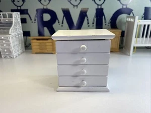 MINIATURE DOLLHOUSE 1:12 SCALE - LEE'S MINIS-Furniture White Night Stand Drawers - Picture 1 of 5