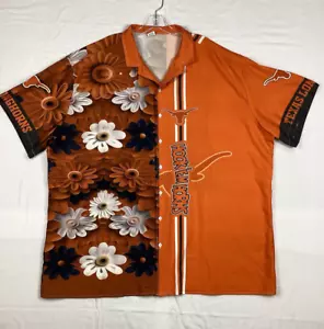 Hawaiihemd Herren Größe 4XL University Texas Hook Em Horns Blumendruck - Bild 1 von 9