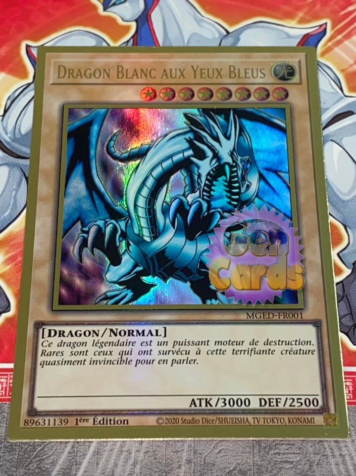 Carte YU GI OH DRAGON BLANC AUX YEUX BLEUS MGED-FR001 - Photo 1/1