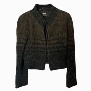 Strenesse Gabriele Strehle Two Toned Wool Blend Tweed Jacket Size 2 - Picture 1 of 6
