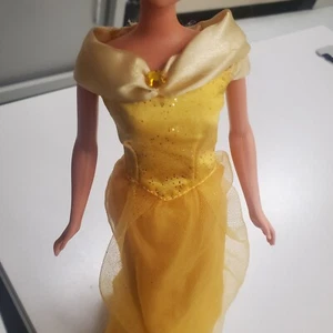 Vintage Beauty And The Beast Belles  Yellow Fashion Doll Dress Gown  - Picture 1 of 10