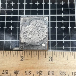 Print Block Turkeys Metal Face Blocks, Nice Details! - Picture 1 of 4
