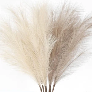 7-Pc Faux Pampas Grass 38" Tall Boho Decor for Home & Wedding (Beige&Taupe) - Picture 1 of 13