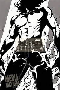 GAY ART PRINT - Shirtless Anime Male with Abs Print 4x6 Gay Interest Photo #1172 - Picture 1 of 2