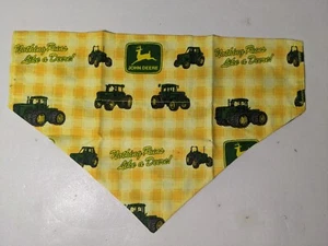 NEW- Homemade John Deere Tractors Dog Bandana (12" x 8") Size L-XL - Picture 1 of 7