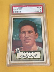 1952 Topps Baseball Hal Gregg #318 PSA 3 Very Good VG