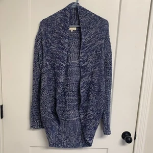 Bobbie Brooks Women's Sweater Medium Cardigan Open Front Warm Cover Up Blue - Picture 1 of 4