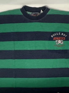 Vintage Bugle Boy grün gestreift Baseball T-Shirt (S) - Bild 1 von 6