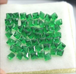Certified Natural Calibrated Zambian Emerald Princess Cut 3x3 mm Gemstone