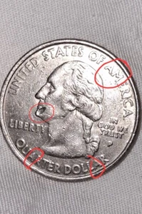 VERY RARE 2000 P quarter Massive Error One Of A Kind/Big Gap On Chin (See Pics) - Picture 1 of 10