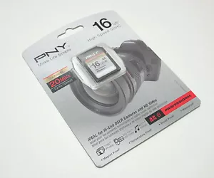 PNY 16G class 10 SD card for Pantax K-30 K-01 Panasonic Lumix ZS15 LX7 G5 FZ200 - Picture 1 of 1