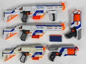 5x NERF N-Strike Elite Retaliator arma fuerte rifle revólver lote de trabajo + dardos - Imagen 1 de 6