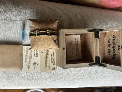 Holzkern men's natural wood and steel bracelet - Image 1 of 4