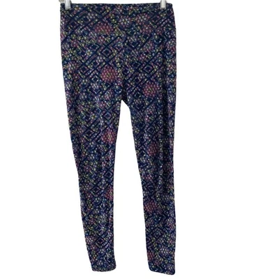 Leggings LuLaRoe para mujer talla única azul patrón abstracto Foto 1 de 4