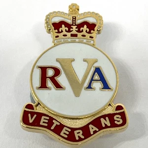 Veterans Pin Badge Enamel Crown UK Military Forces Service Support Remembrance - Picture 1 of 2