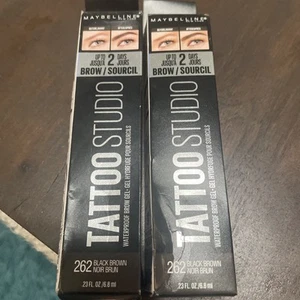Maybelline Tattoo Studio Waterproof Brow Gel - BLACK BROWN 262 (Pack of 2) - Picture 1 of 1