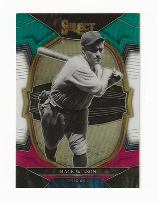 HACK WILSON 2023 PANINI SELECT GREEN-WHITE-PURPLE PRIZM #07/49 CARD #42 - CUBS - Image 1 of 2