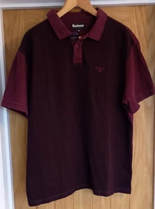 Barbour Maroon Polo Shirt Size XXL In Very Good Condition - Picture 1 of 3