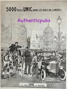 REKLAME UNIC TAXI LONDON ROYAL PALACE SIGNIERT JOBBE DUVAL VON 1923 AD AUTO - Bild 1 von 1