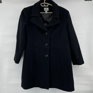 Worthington Women’s Coat XL Petite Wool Blend Single Breasted Black Classic - Picture 1 of 10
