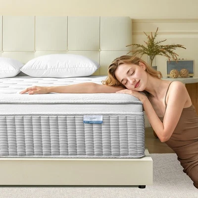 12 Inch Queen Mattress in a Box Hybrid Gel Memory Foam Pocket Spring Soft Plush - Image 1 of 4