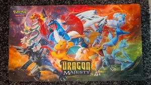 Pokémon TCG Sun & Moon Dragon Majesty Playmat Charizard Dragonite - Picture 1 of 5
