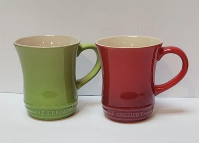 Le Creuset Ombre Coffee Mugs Palm Green and Cerise Red 14 Ounces Set of 2 - Image 1 of 3