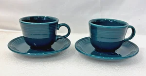 Fiesta Retired JUNIPER Teacup & Saucer Sets ~ Fiestaware Set of 2 - Picture 1 of 7